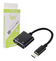 Adaptador 2 Em 1 Tipo- C Para P2 Áudio Carregador 3.5mm Alto